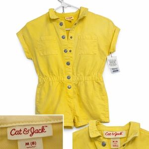 Cat & Jack Yellow Kids jean romper